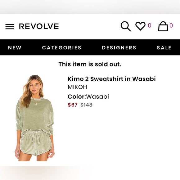 Mikoh velour crew neck sweatshirt - Picture 3 of 5